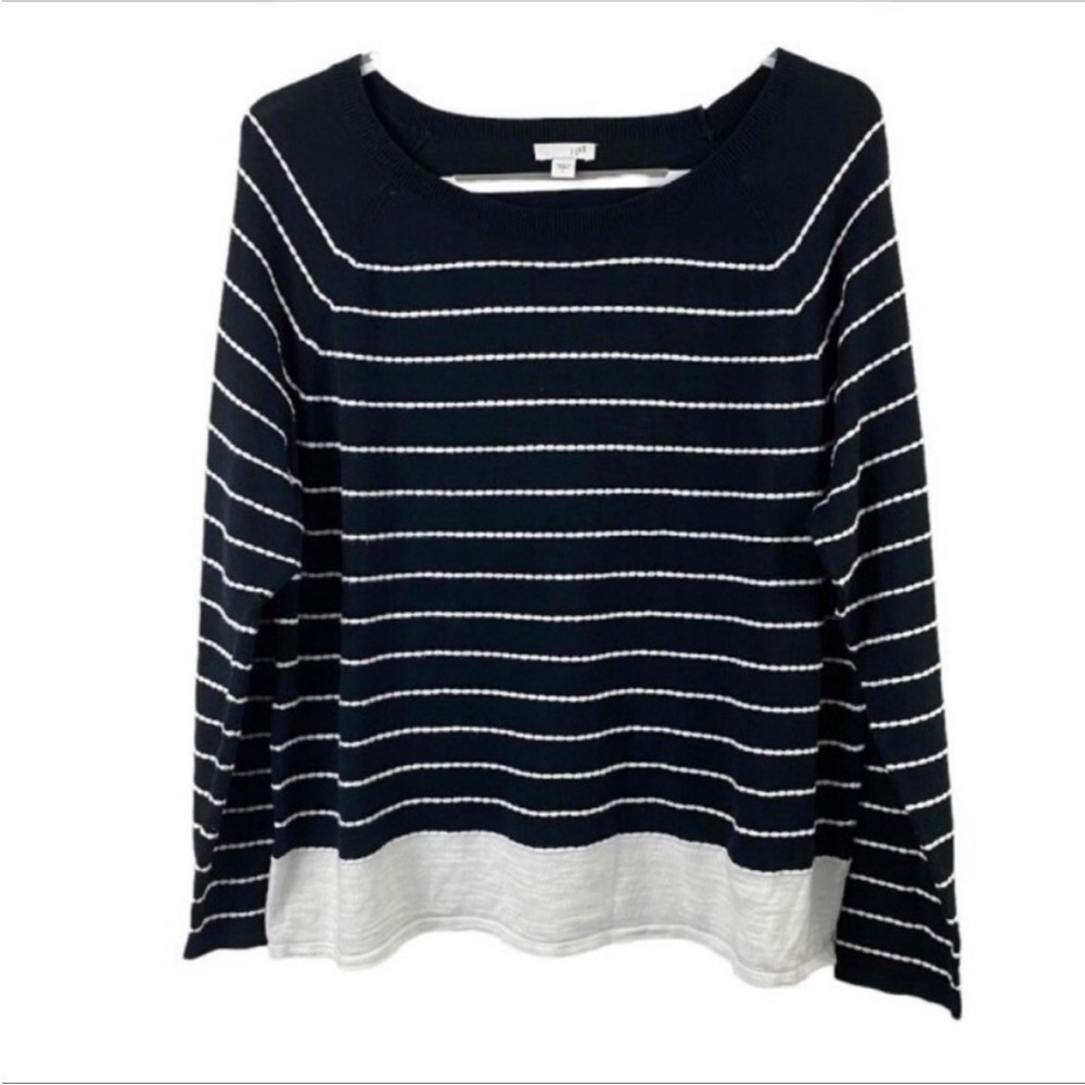 J.Jill Striped Crewneck Pullover Sweater